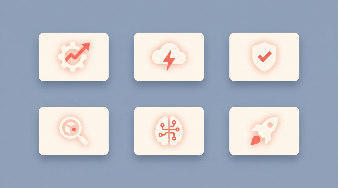 A grid of glowing capability icons representing new abilities unlocked by the MCP server.