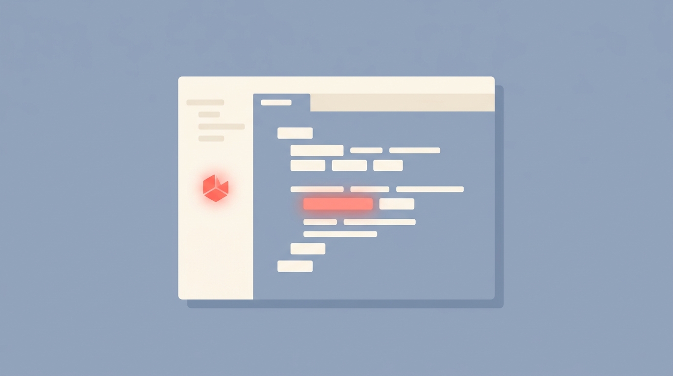 An IDE window with an autocomplete suggestion and a plugin icon in the sidebar.