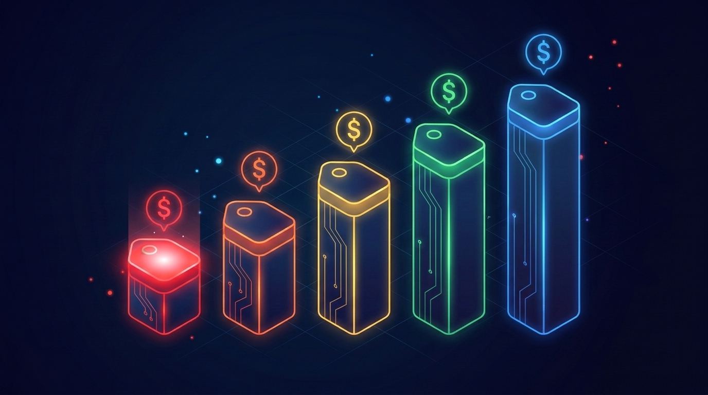 Price comparison bars for five YouTube transcript APIs per 1,000 transcripts
