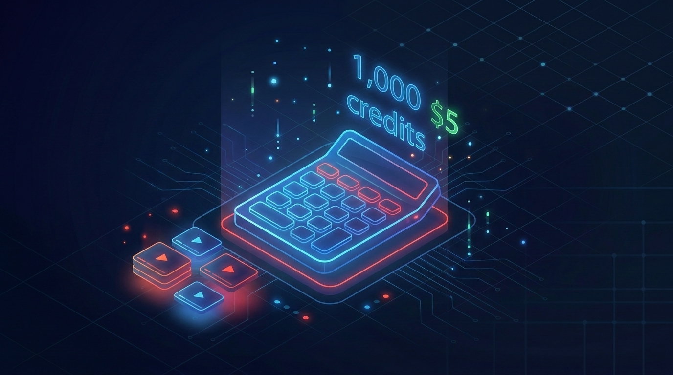 Calculator showing one thousand videos costs about ten dollars